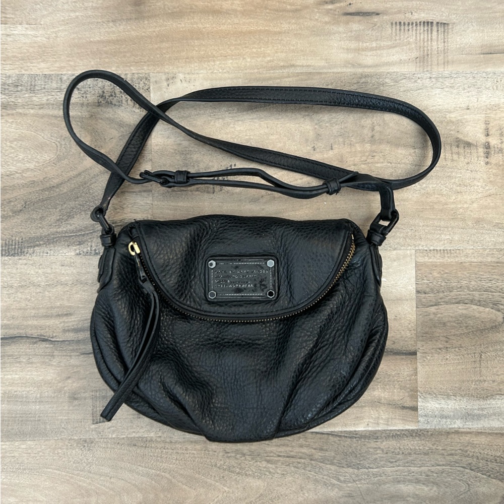 Matte Black Leather Marc by Marc Jacobs Natasha bag